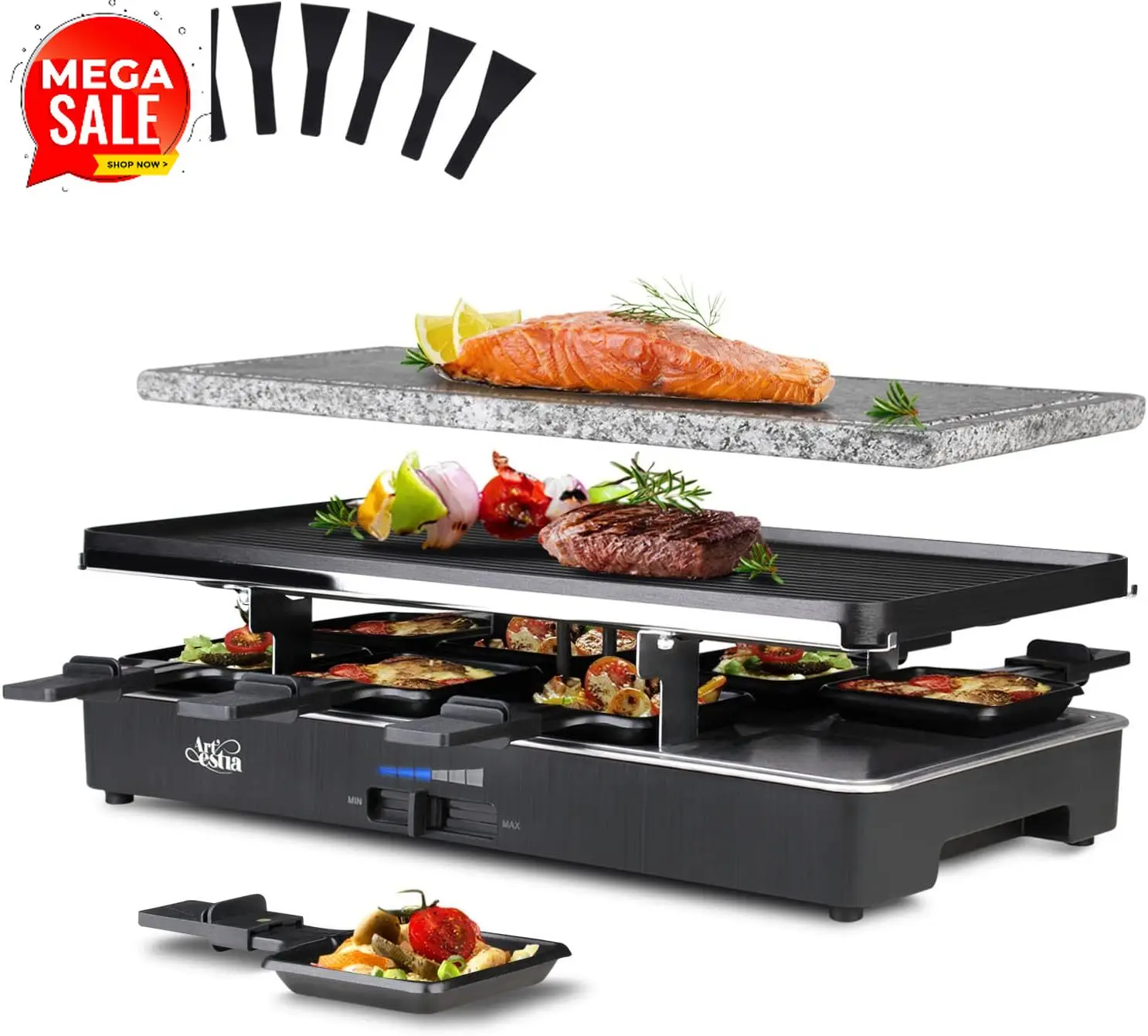 1700W 라클렛 전기 파티 그릴 (6-8인용) |   - Raclette Grill Table 리뷰 및 가격