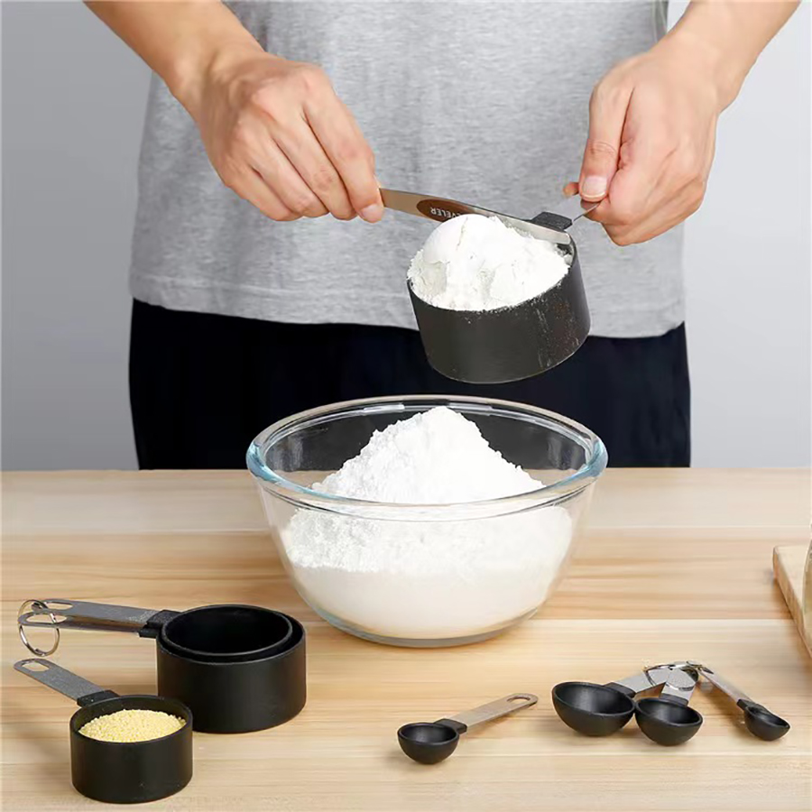 4PCS/8PCS 플라스틱 측정 컵 스푼 세트 스테인레 - Kitchen Appliances Gift 리뷰 및 가격